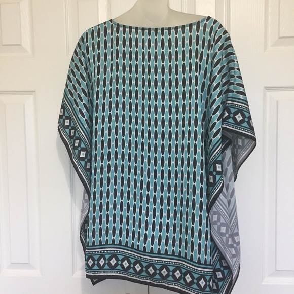 Michael Kors Shirt Blouse S/M Small Medium Blue - Picture 3 of 5